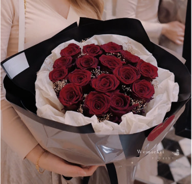 韓系16朵永生玫瑰花束